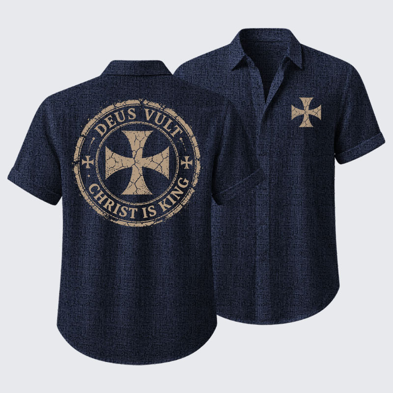 Deus Vult Christ Is King Short Sleeve Shirt
