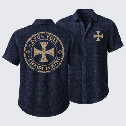 Deus Vult Christ Is King Short Sleeve Shirt