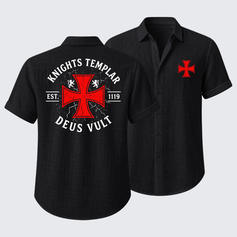 Knights Templar Deus Vult Short Sleeve Shirt