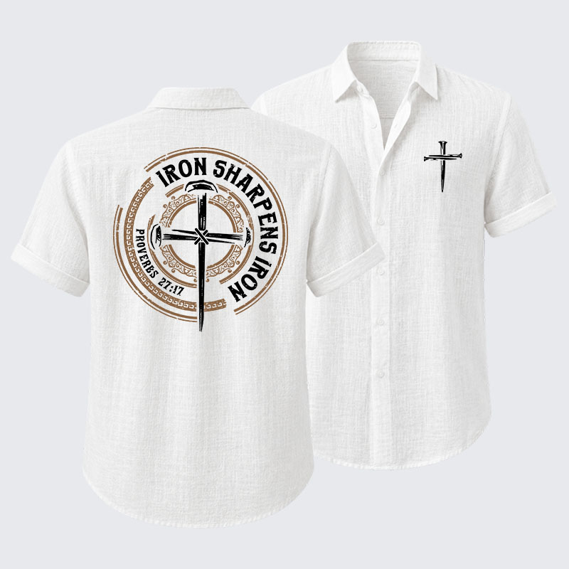  Iron Sharpens Iron - Proverbs 27:17 Short Sleeve Shirt