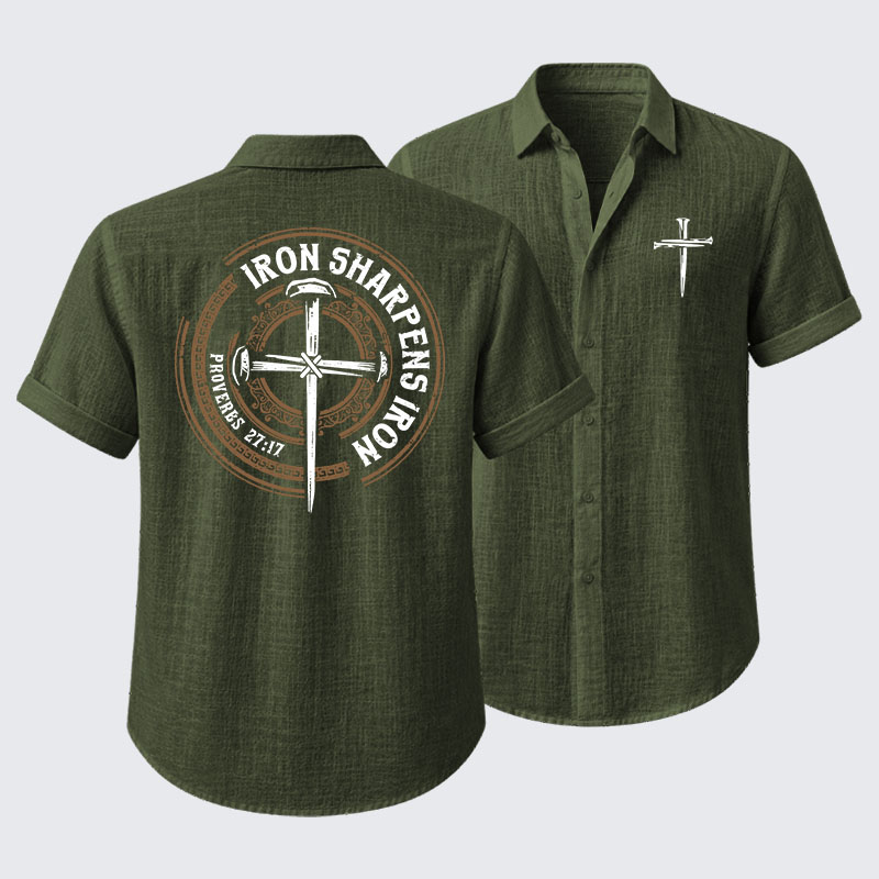  Iron Sharpens Iron - Proverbs 27:17 Short Sleeve Shirt