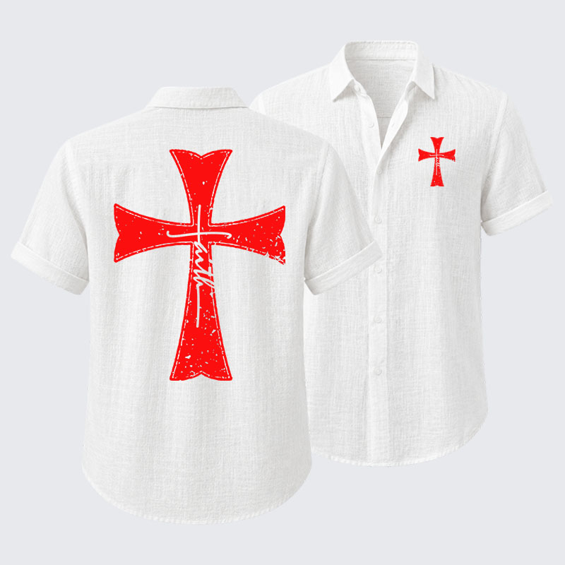  Knights Templar Crusader Cross Faith Short Sleeve Shirt