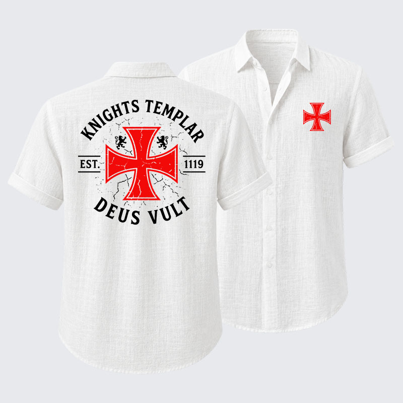 Knights Templar Deus Vult Short Sleeve Shirt
