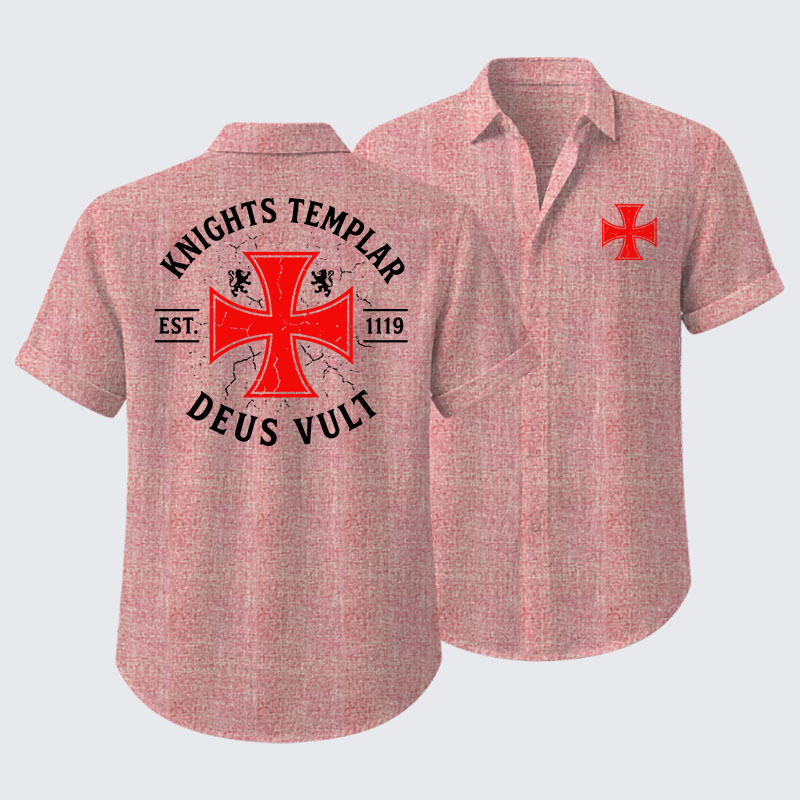 Knights Templar Deus Vult Short Sleeve Shirt