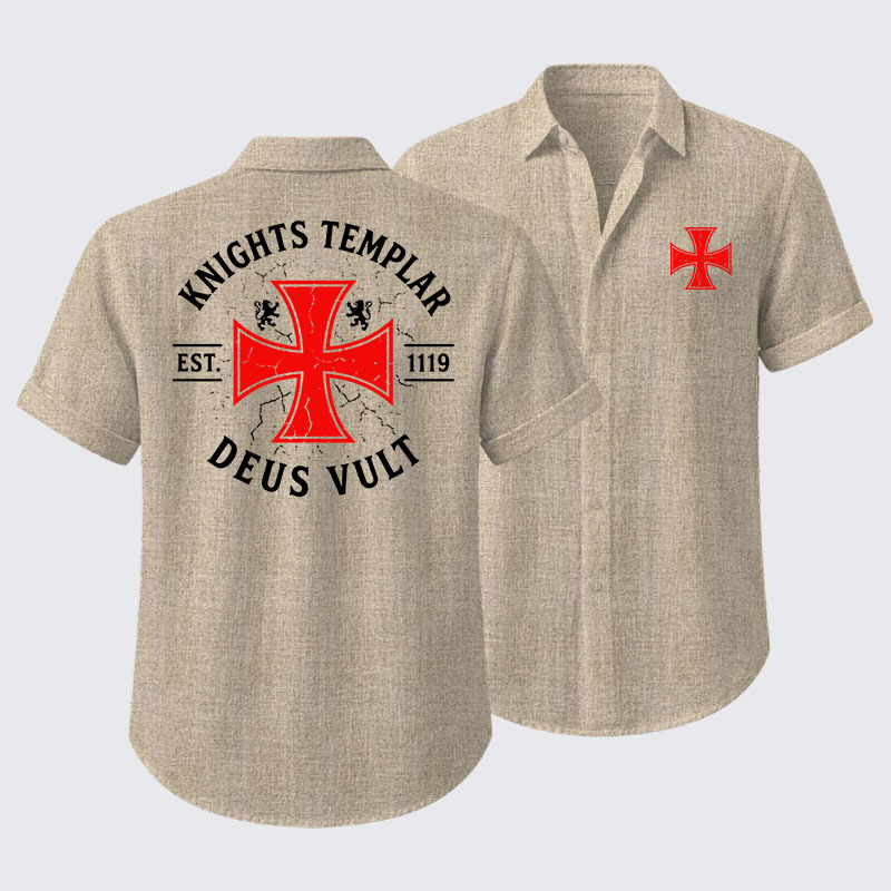 Knights Templar Deus Vult Short Sleeve Shirt