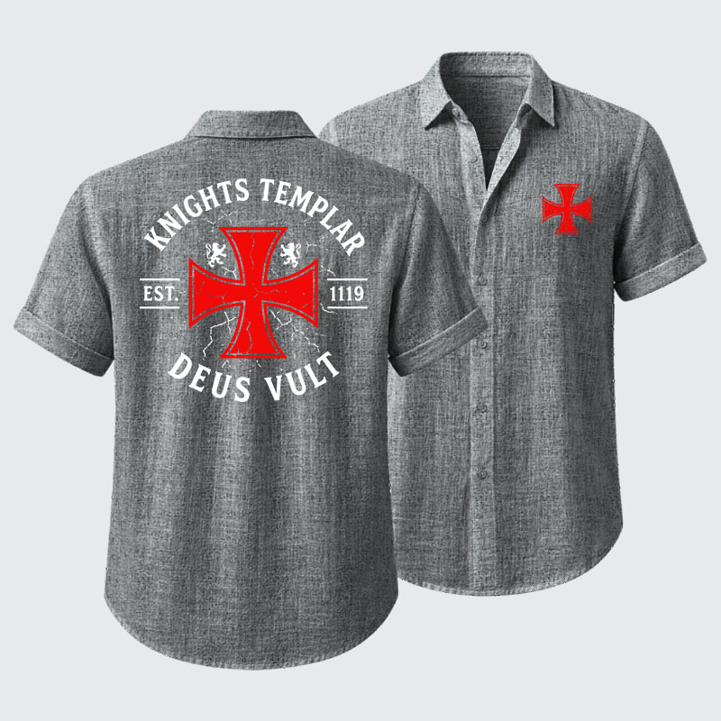 Knights Templar Deus Vult Short Sleeve Shirt