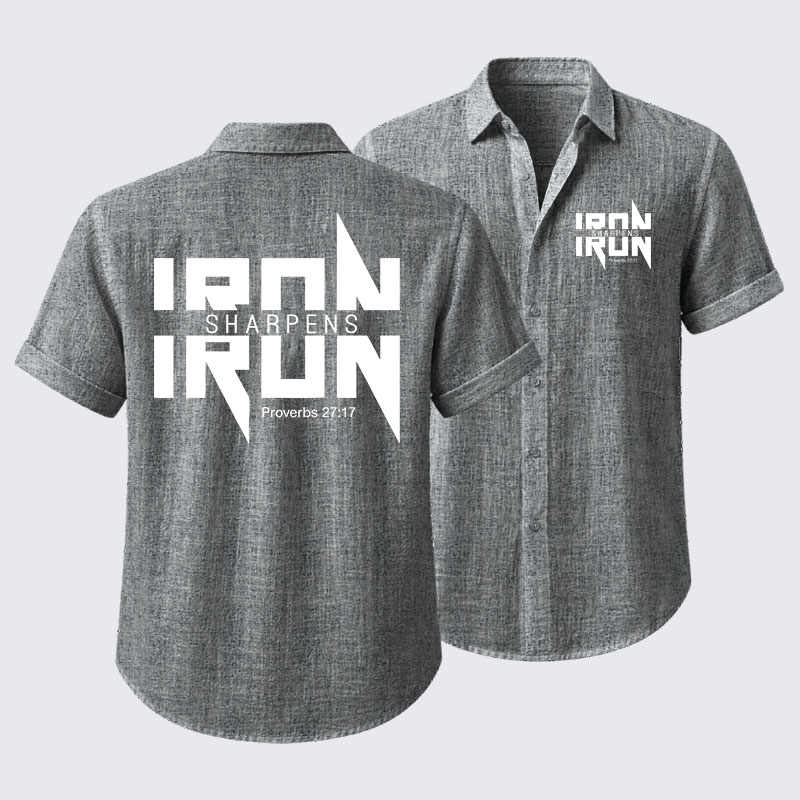 IRON SHARPENS IRON Proverbs 27:17 Short Sleeve Shirt