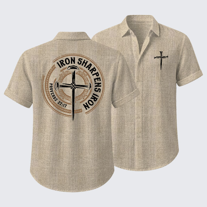  Iron Sharpens Iron - Proverbs 27:17 Short Sleeve Shirt