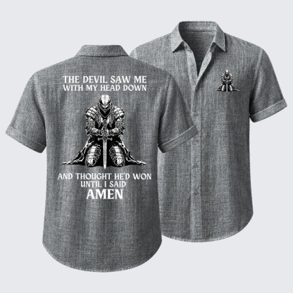 The Devil Saw Me Until I Said Amen Short Sleeve Shirt