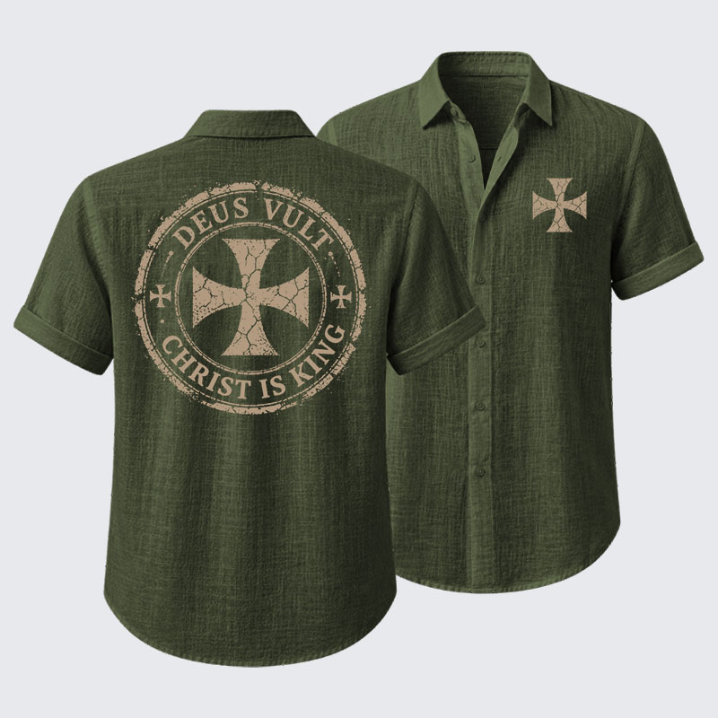 Deus Vult Christ Is King Short Sleeve Shirt