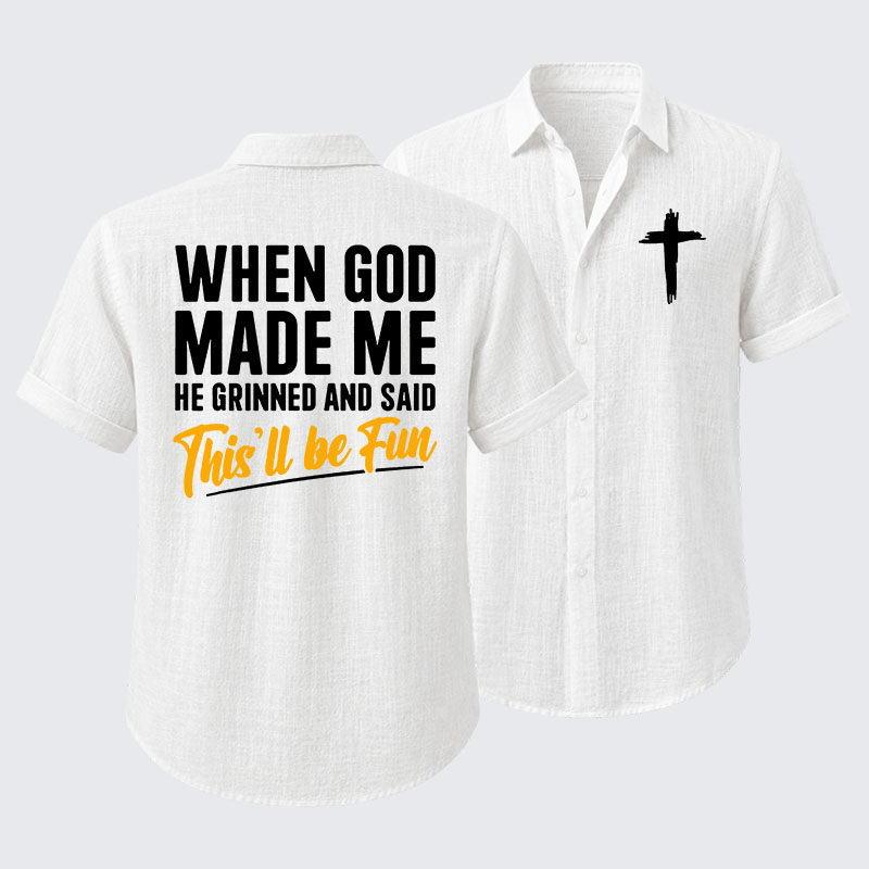 When God Made Me Short Sleeve Shirt