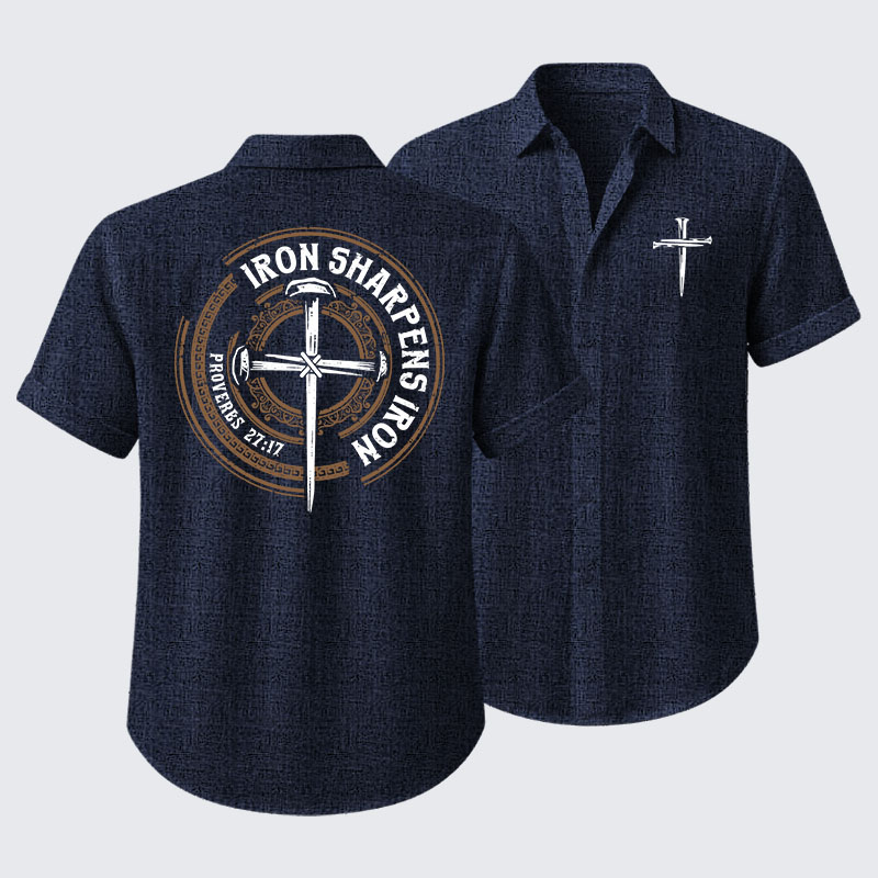  Iron Sharpens Iron - Proverbs 27:17 Short Sleeve Shirt