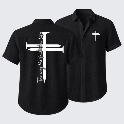 Jesus The Way The Truth The Life Cross Short Sleeve Shirt