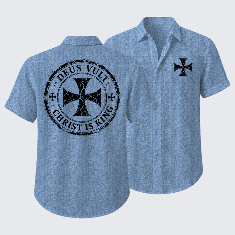 Deus Vult Christ Is King Short Sleeve Shirt