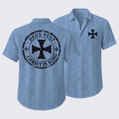 Deus Vult Christ Is King Short Sleeve Shirt