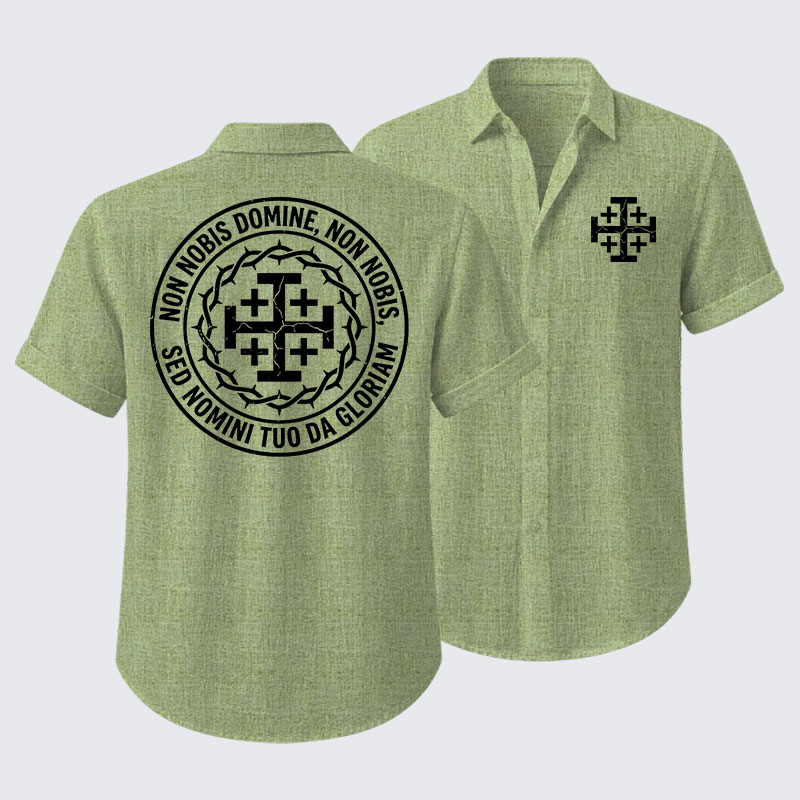 Non Nobis Domine, Non Nobis, Sed Nomini Tuo Da Gloriam Short Sleeve Shirt