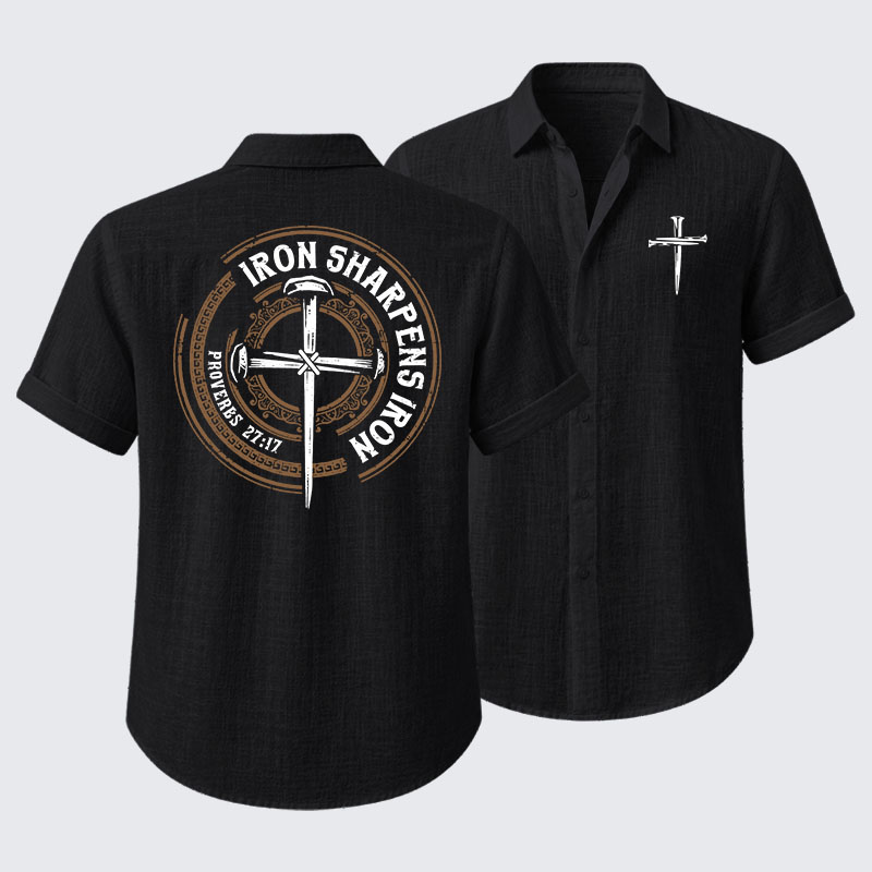  Iron Sharpens Iron - Proverbs 27:17 Short Sleeve Shirt