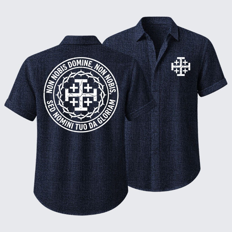 Non Nobis Domine, Non Nobis, Sed Nomini Tuo Da Gloriam Short Sleeve Shirt