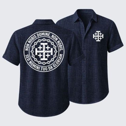 Non Nobis Domine, Non Nobis, Sed Nomini Tuo Da Gloriam Short Sleeve Shirt