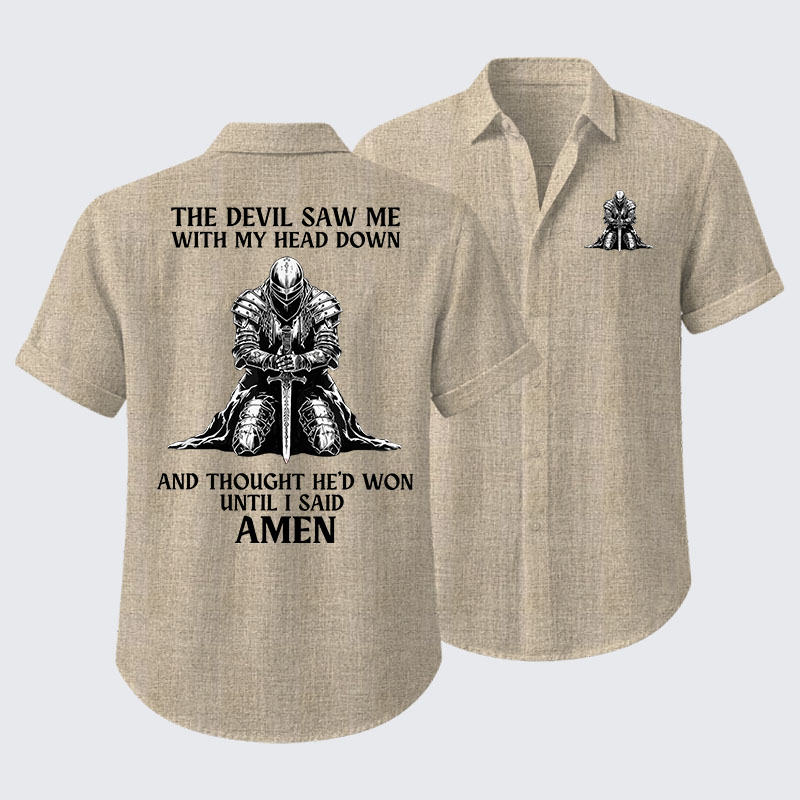 The Devil Saw Me Until I Said Amen Short Sleeve Shirt