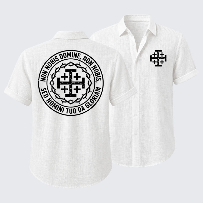 Non Nobis Domine, Non Nobis, Sed Nomini Tuo Da Gloriam Short Sleeve Shirt