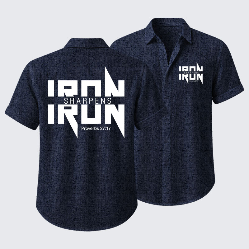 IRON SHARPENS IRON Proverbs 27:17 Short Sleeve Shirt
