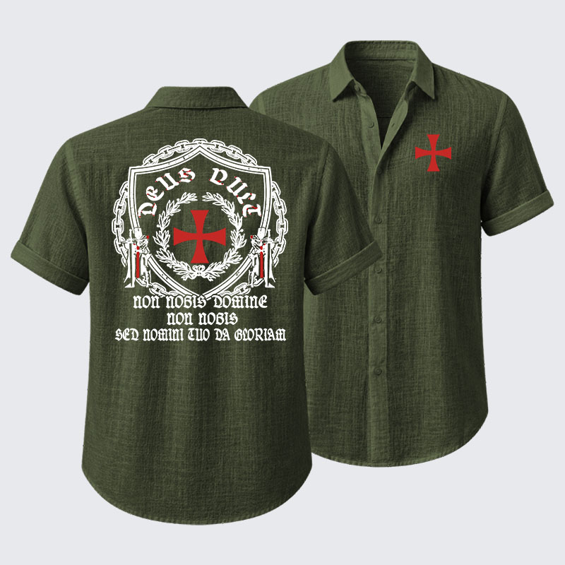 Non Nobis Domine, Non Nobis, Sed Nomini Tuo Da Gloriam Short Sleeve Shirt