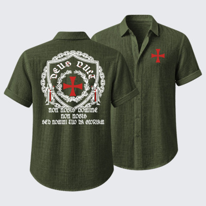Non Nobis Domine, Non Nobis, Sed Nomini Tuo Da Gloriam Short Sleeve Shirt