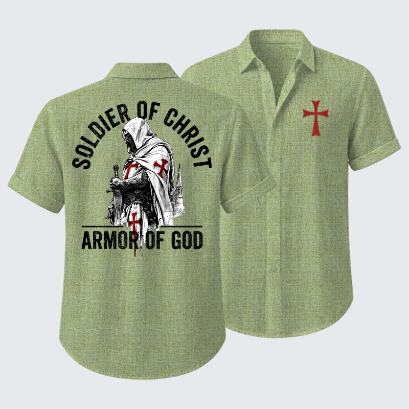 Soldier of Christ Armor Of God Crusader Spirit Short Sleeve Shirt