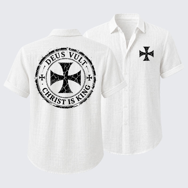 Deus Vult Christ Is King Short Sleeve Shirt