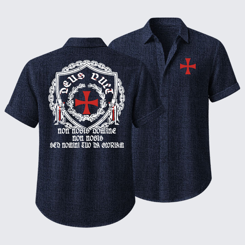 Non Nobis Domine, Non Nobis, Sed Nomini Tuo Da Gloriam Short Sleeve Shirt