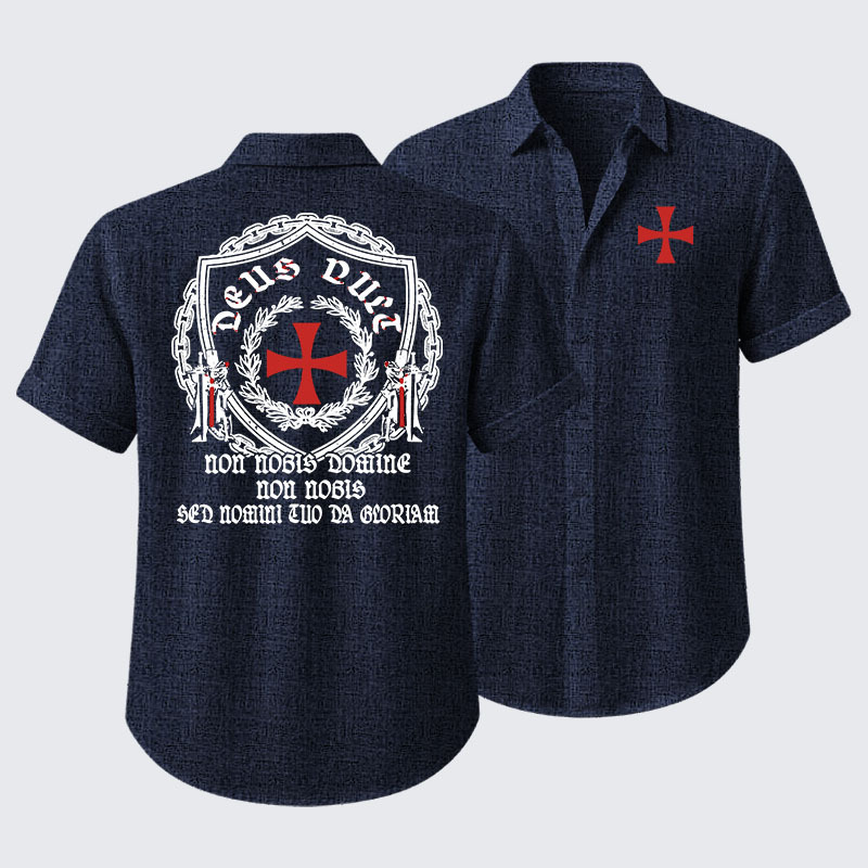 Non Nobis Domine, Non Nobis, Sed Nomini Tuo Da Gloriam Short Sleeve Shirt