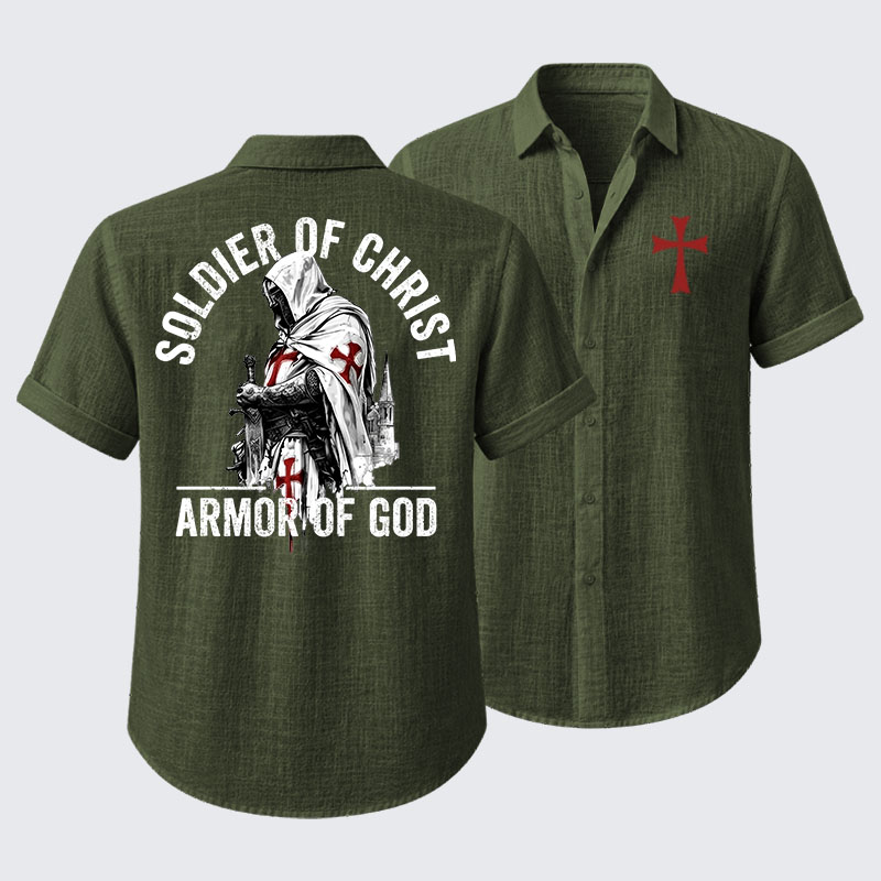 Soldier of Christ Armor Of God Crusader Spirit Short Sleeve Shirt