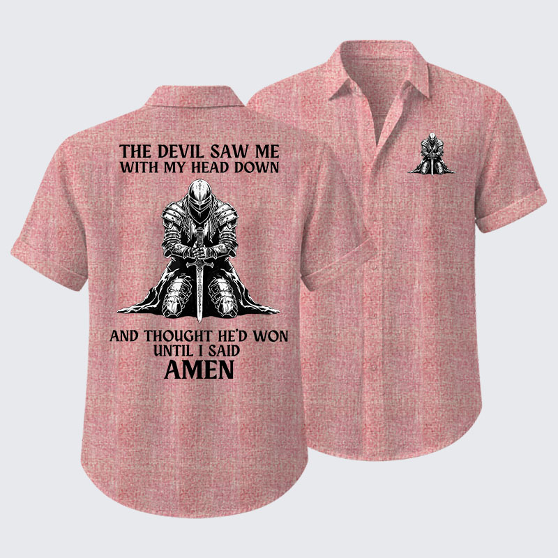 The Devil Saw Me Until I Said Amen Short Sleeve Shirt