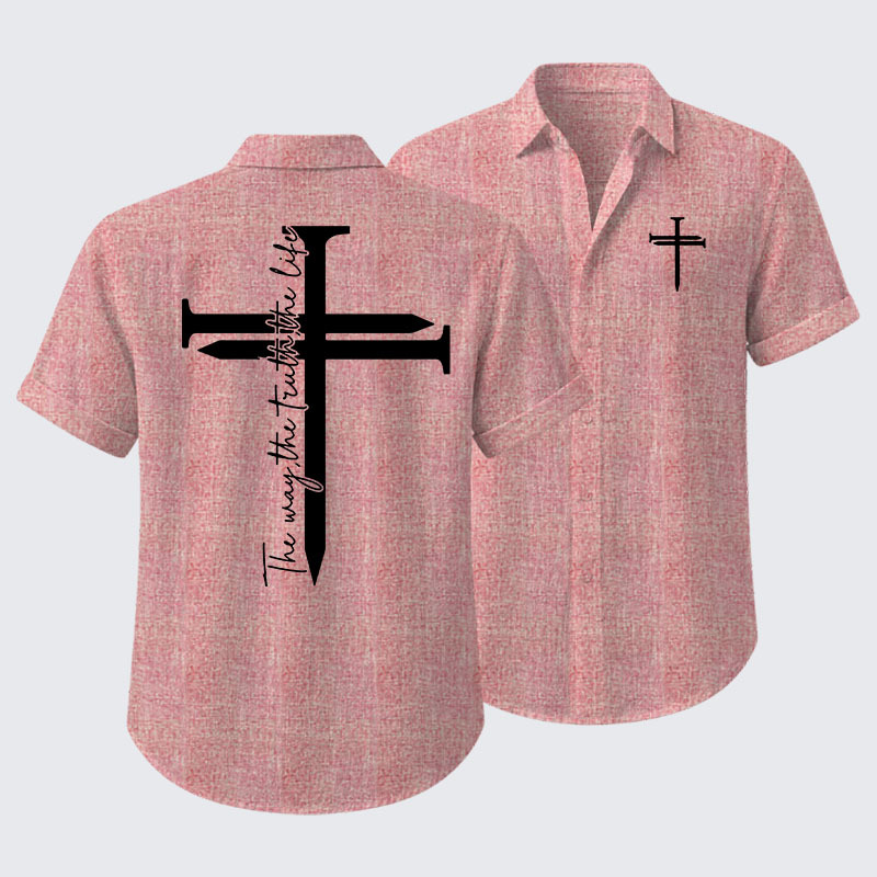 Jesus The Way The Truth The Life Cross Short Sleeve Shirt