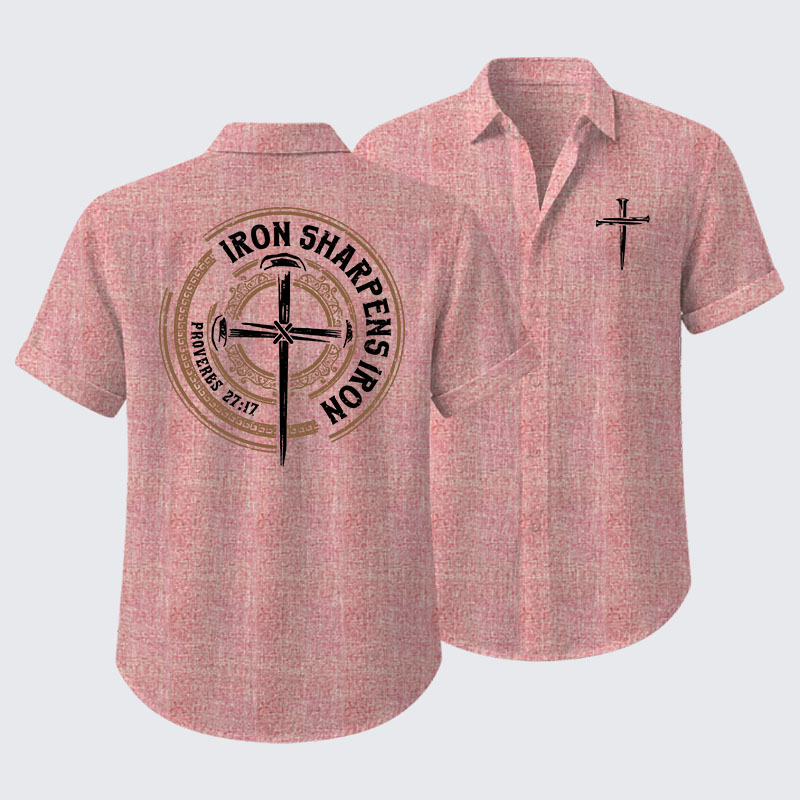  Iron Sharpens Iron - Proverbs 27:17 Short Sleeve Shirt