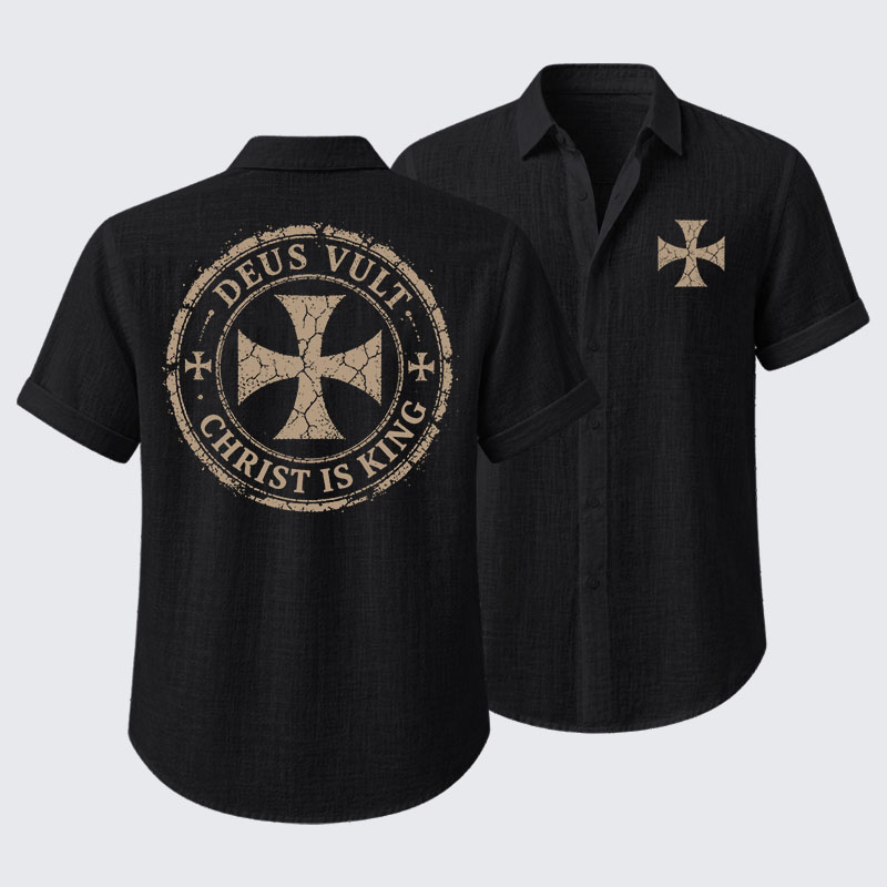 Deus Vult Christ Is King Short Sleeve Shirt