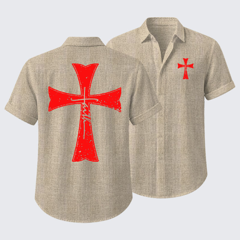  Knights Templar Crusader Cross Faith Short Sleeve Shirt