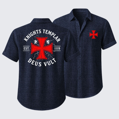 Knights Templar Deus Vult Short Sleeve Shirt