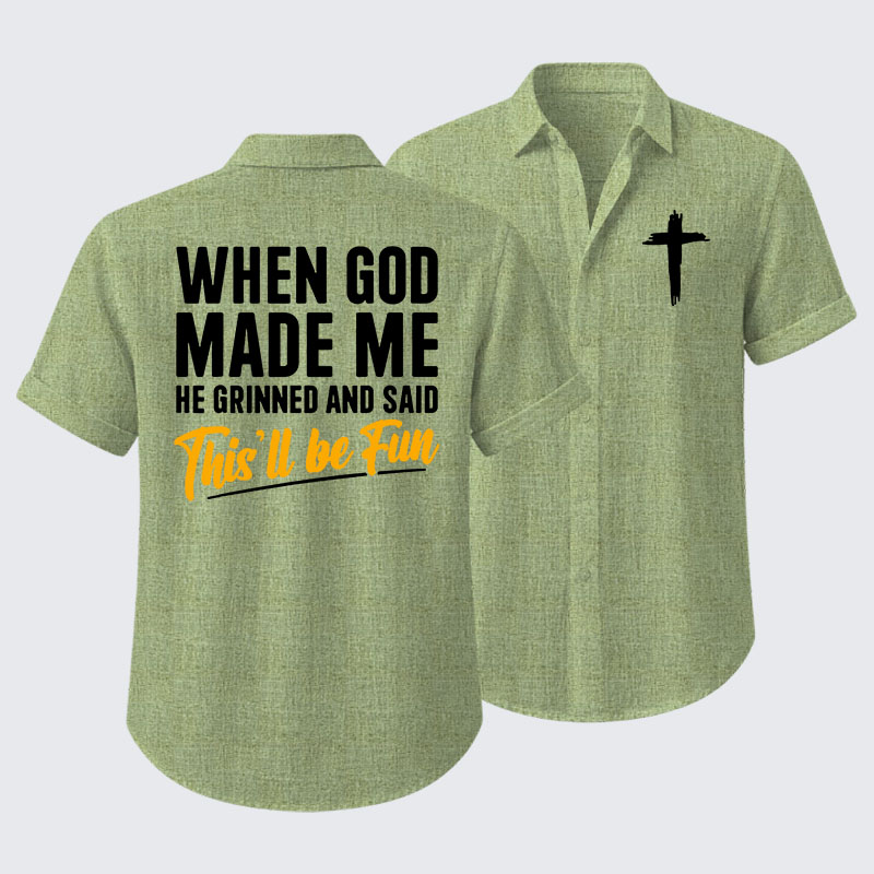 When God Made Me Short Sleeve Shirt