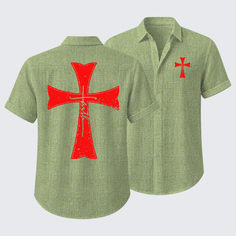  Knights Templar Crusader Cross Faith Short Sleeve Shirt