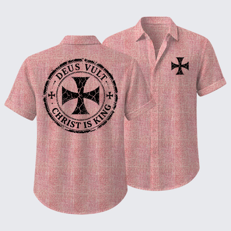Deus Vult Christ Is King Short Sleeve Shirt