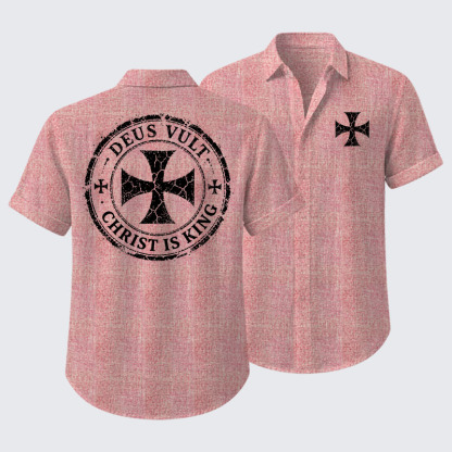 Deus Vult Christ Is King Short Sleeve Shirt