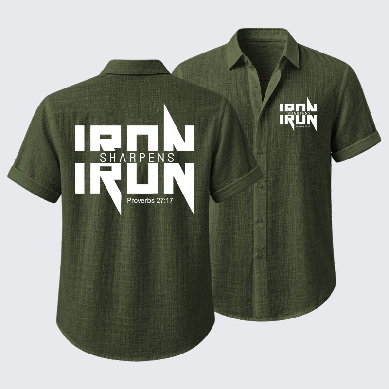 IRON SHARPENS IRON Proverbs 27:17 Short Sleeve Shirt
