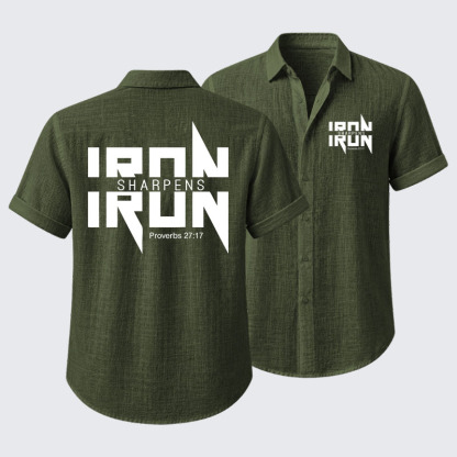 IRON SHARPENS IRON Proverbs 27:17 Short Sleeve Shirt