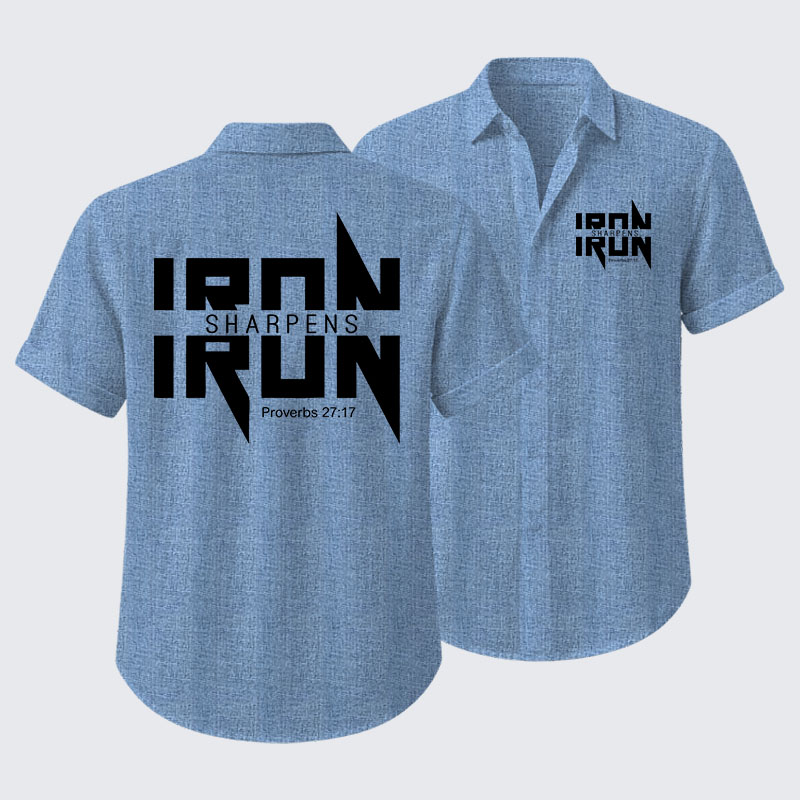 IRON SHARPENS IRON Proverbs 27:17 Short Sleeve Shirt