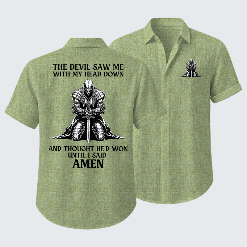 The Devil Saw Me Until I Said Amen Short Sleeve Shirt