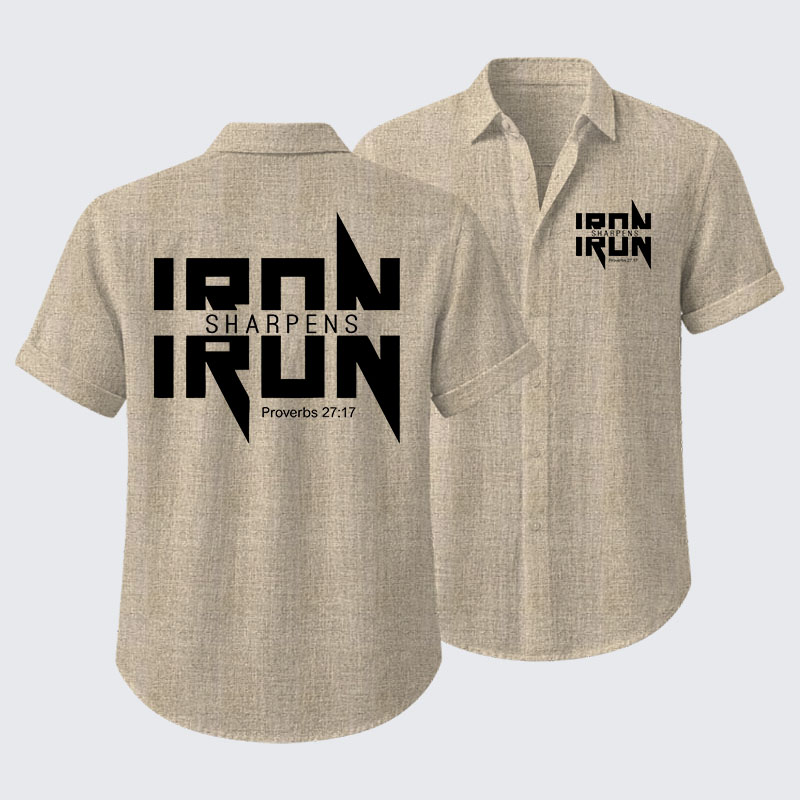 IRON SHARPENS IRON Proverbs 27:17 Short Sleeve Shirt