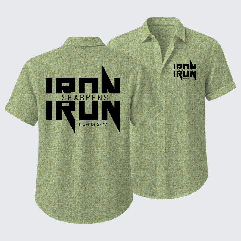 IRON SHARPENS IRON Proverbs 27:17 Short Sleeve Shirt