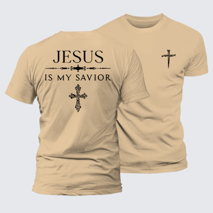 Jesus Is My Savior Jesus God Christian Premium Mercerized Cotton Tee
